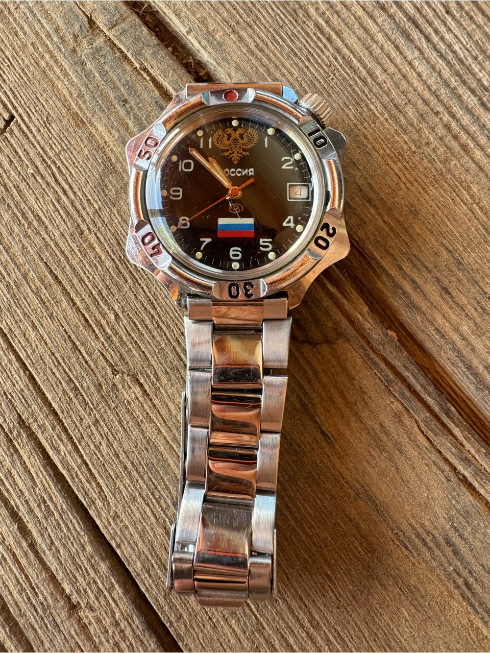 Vostok komandirskie Stainless Steel Men's Watch - Black Dial